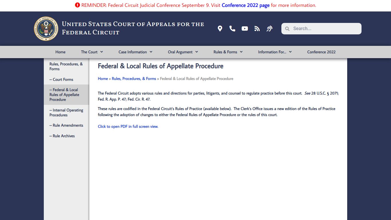 Federal & Local Rules of Appellate Procedure