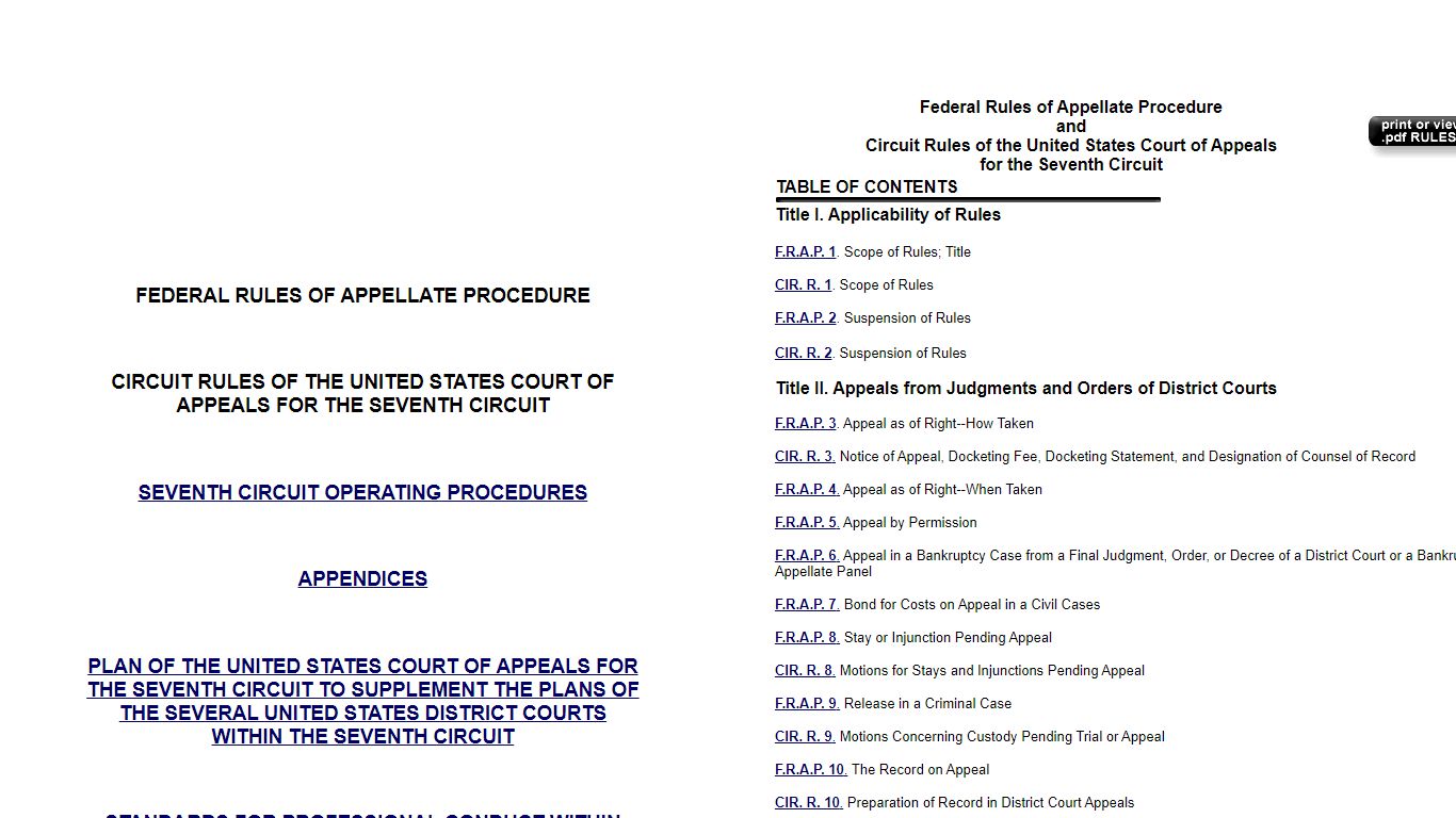 FEDERAL RULES OF APPELLATE PROCEDURE - United States Courts